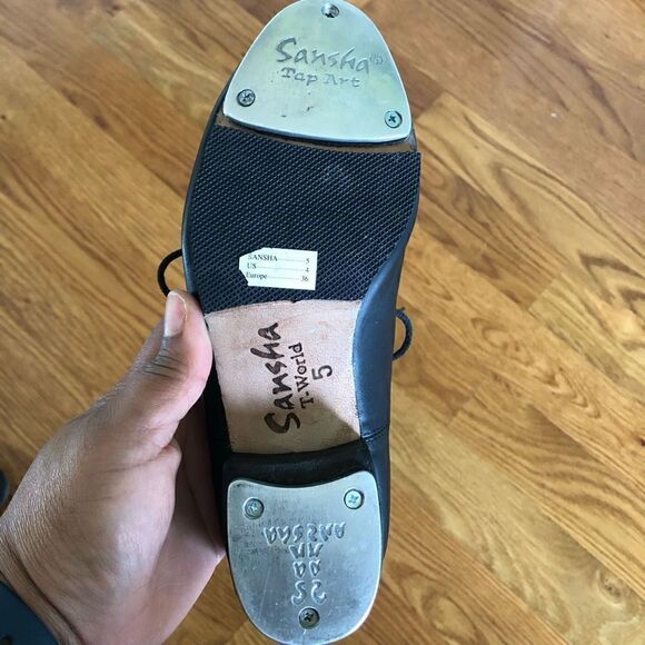 Sansha T-world Shoes Tap Lace Up Leather Upper Size 36 EU/US 4 - Picture 4 of 5